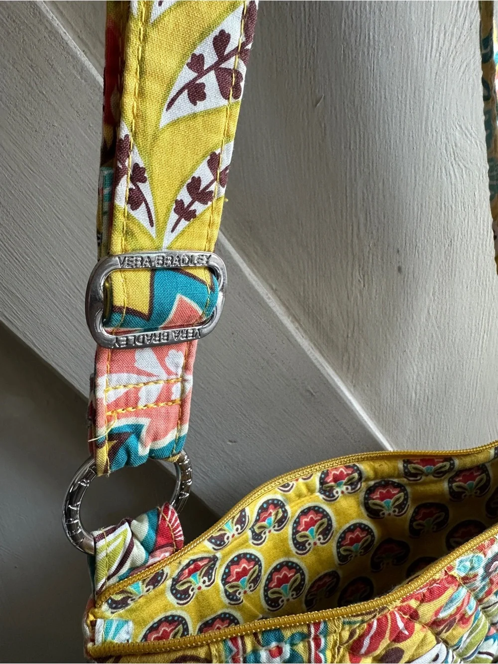 Vera Bradley Provençal Quilted Crossbody Bag Yellow Floral Retired Pattern